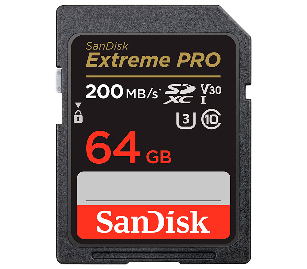 Карта памяти SanDisk SDXC 64GB Extreme Pro UHS-I V30 U3 R200/W90MB/s