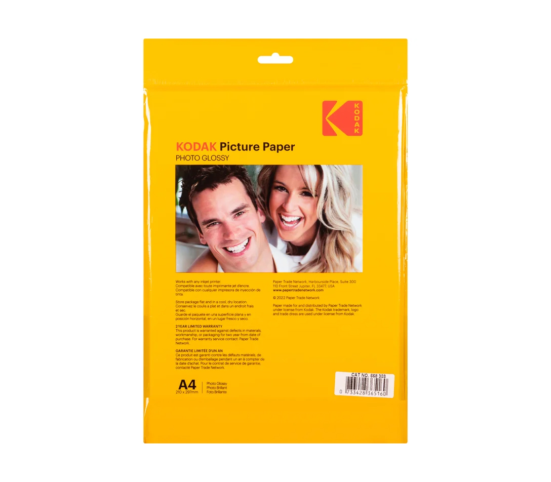 Фотобумага Kodak Paper A4 Glossy, глянцевая, 210 г/м2, 20 листов