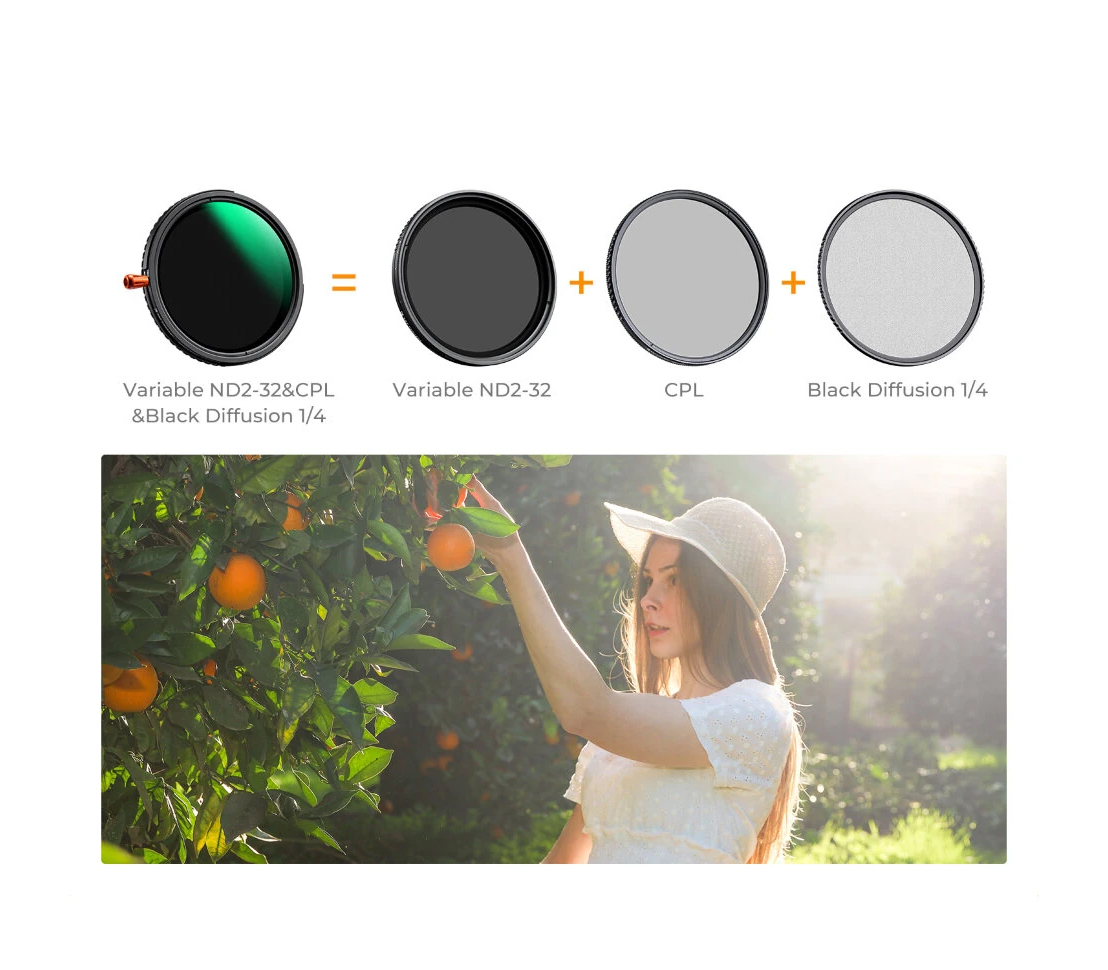 Светофильтр K&F Concept C-Series CPL / ND2-32 / Black Mist 1/4, 82 мм