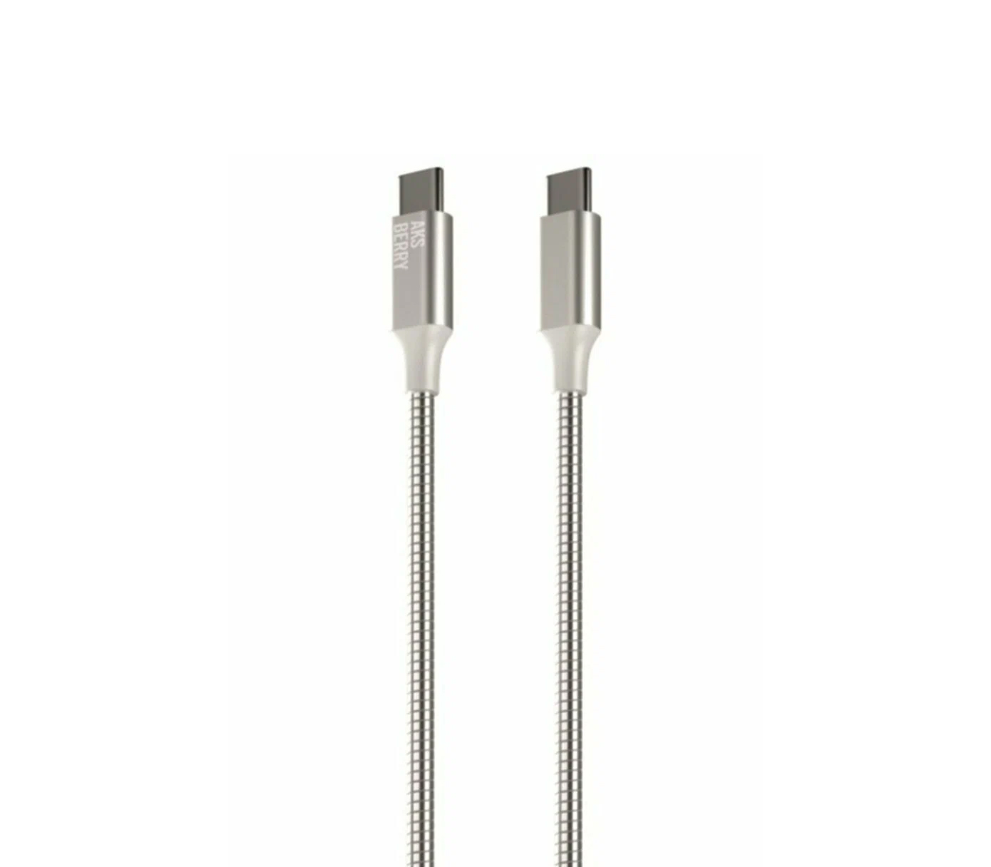 Кабель Aksberry X161 Spring, USB-C - USB-C, 100 Вт, 1 м, серебристый