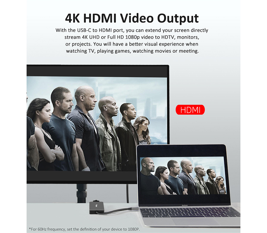 USB хаб Kingma BMU016, 3х USB-A, USB-C, HDMI, USB PD 87 Вт