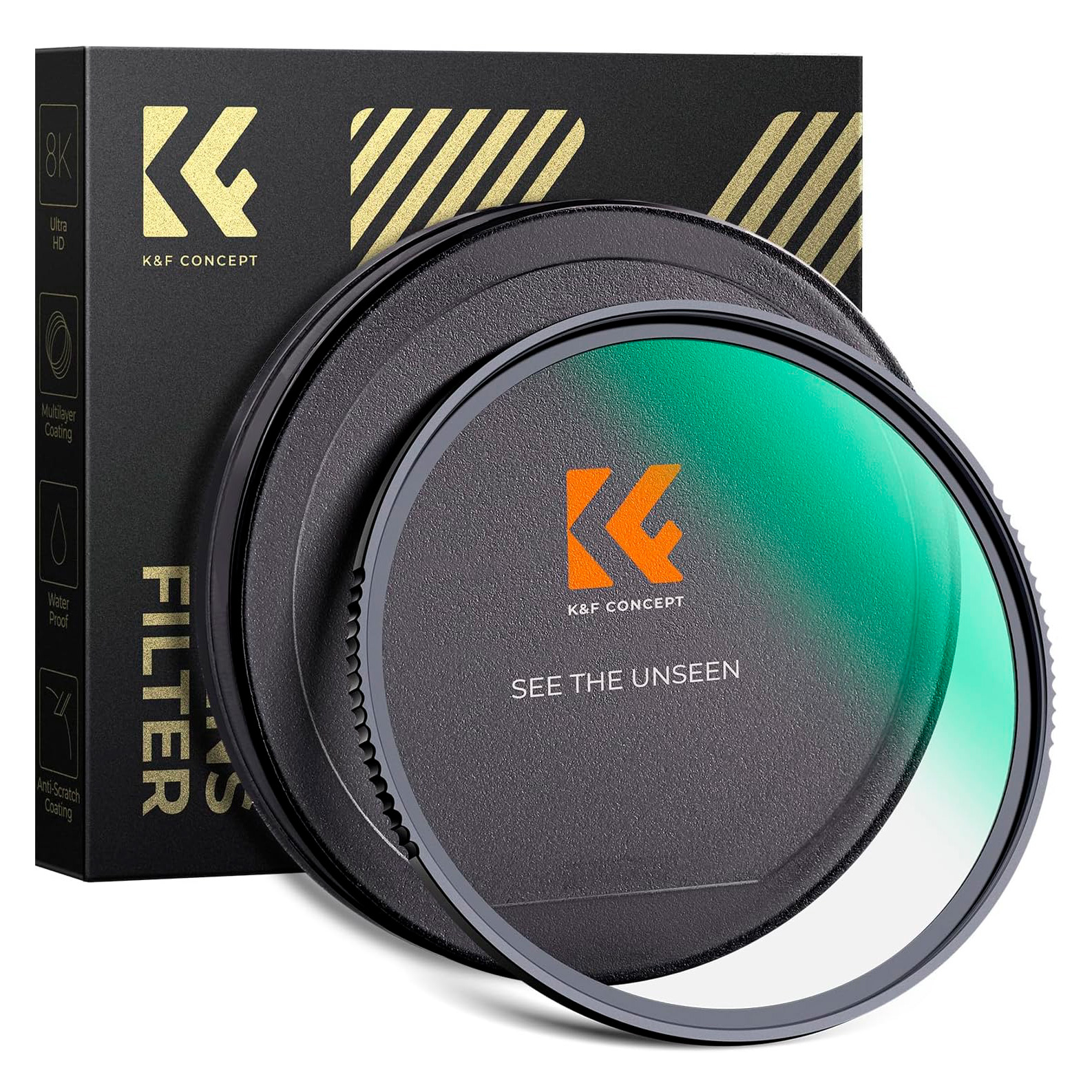 Светофильтр K&F Concept Super Hard MCUV Green Coated, 82 mm