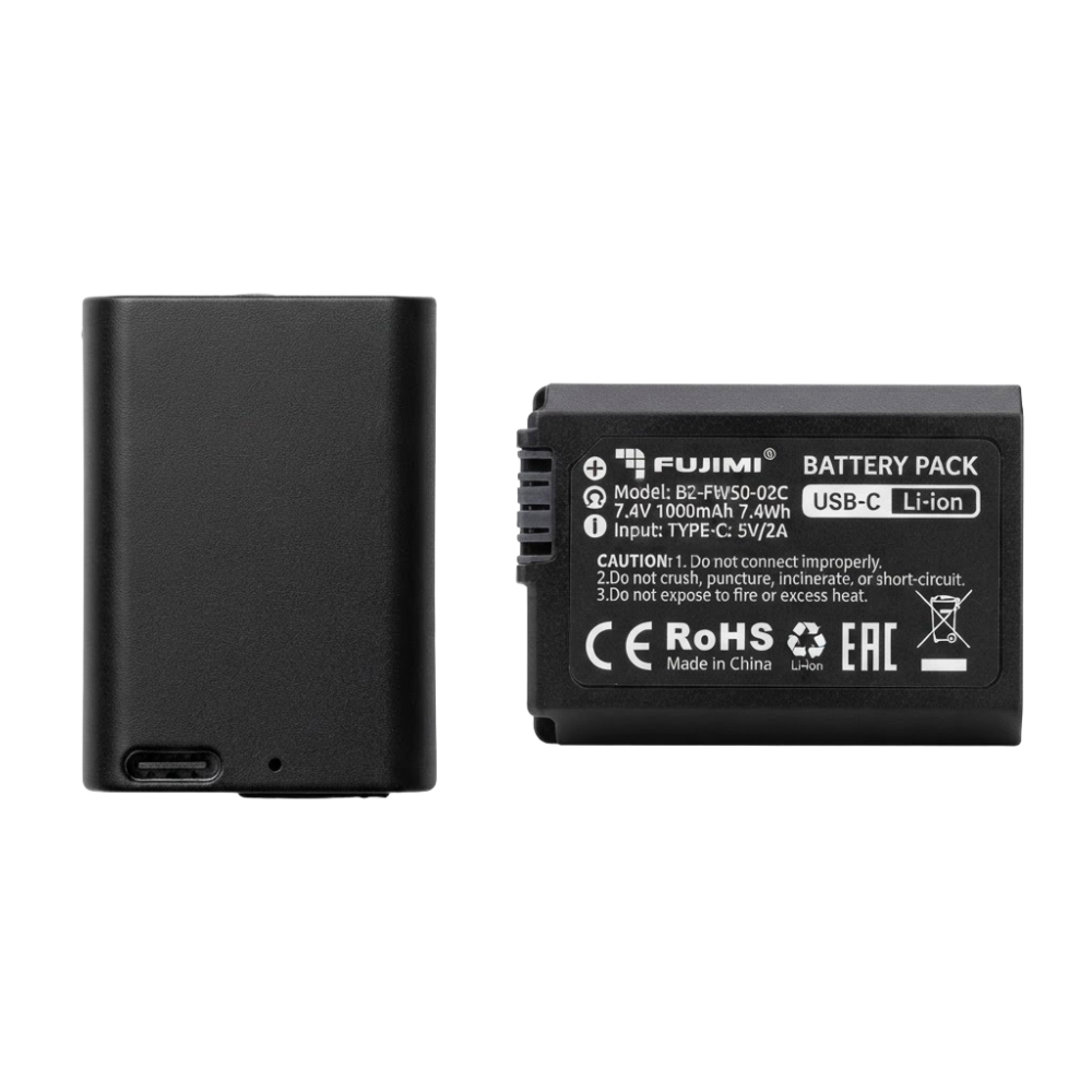 Аккумулятор Fujimi FBTNP-FW50, с разъемом USB-C, 1000 мАч