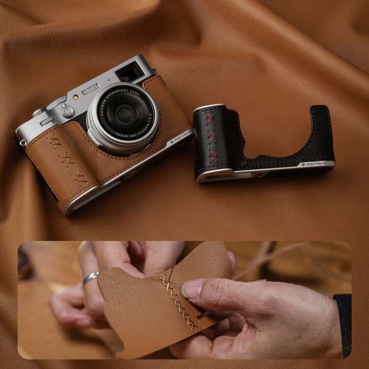 Чехол PGYTECH Leather Camera Case для Fujifilm X-T5, цвет: Midnight Black