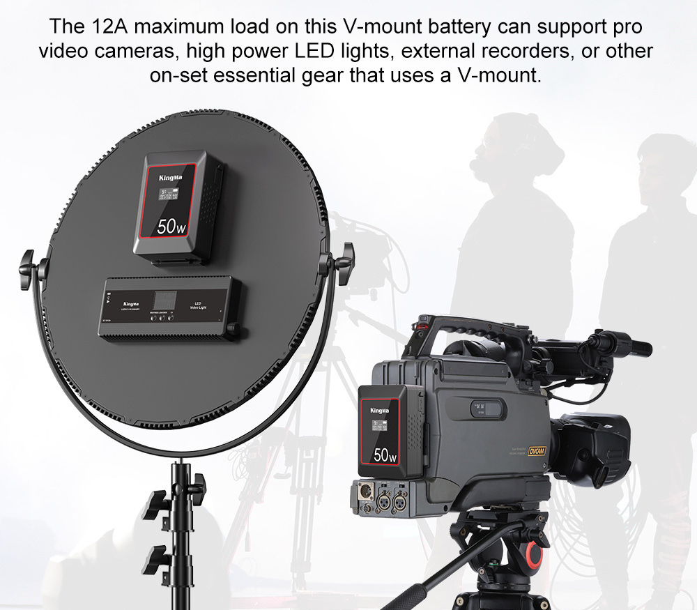 Аккумулятор Kingma 50W Mini, V-Mount, OLED дисплей, 3500 мАч