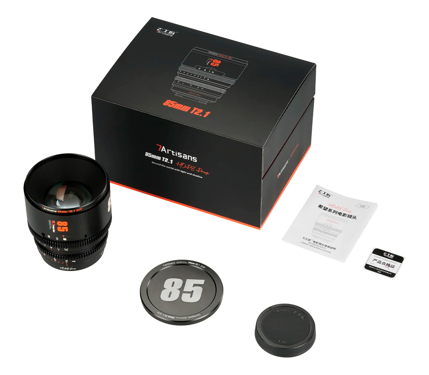 Объектив 7Artisans 85mm T2.1 Hope Prime Micro 4/3, черный