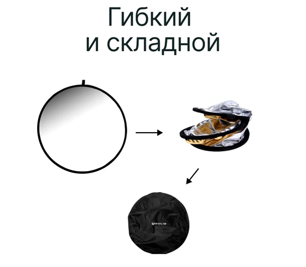Отражатель Raylab RF-09, 2 в 1, 80 см, белый / золотистый