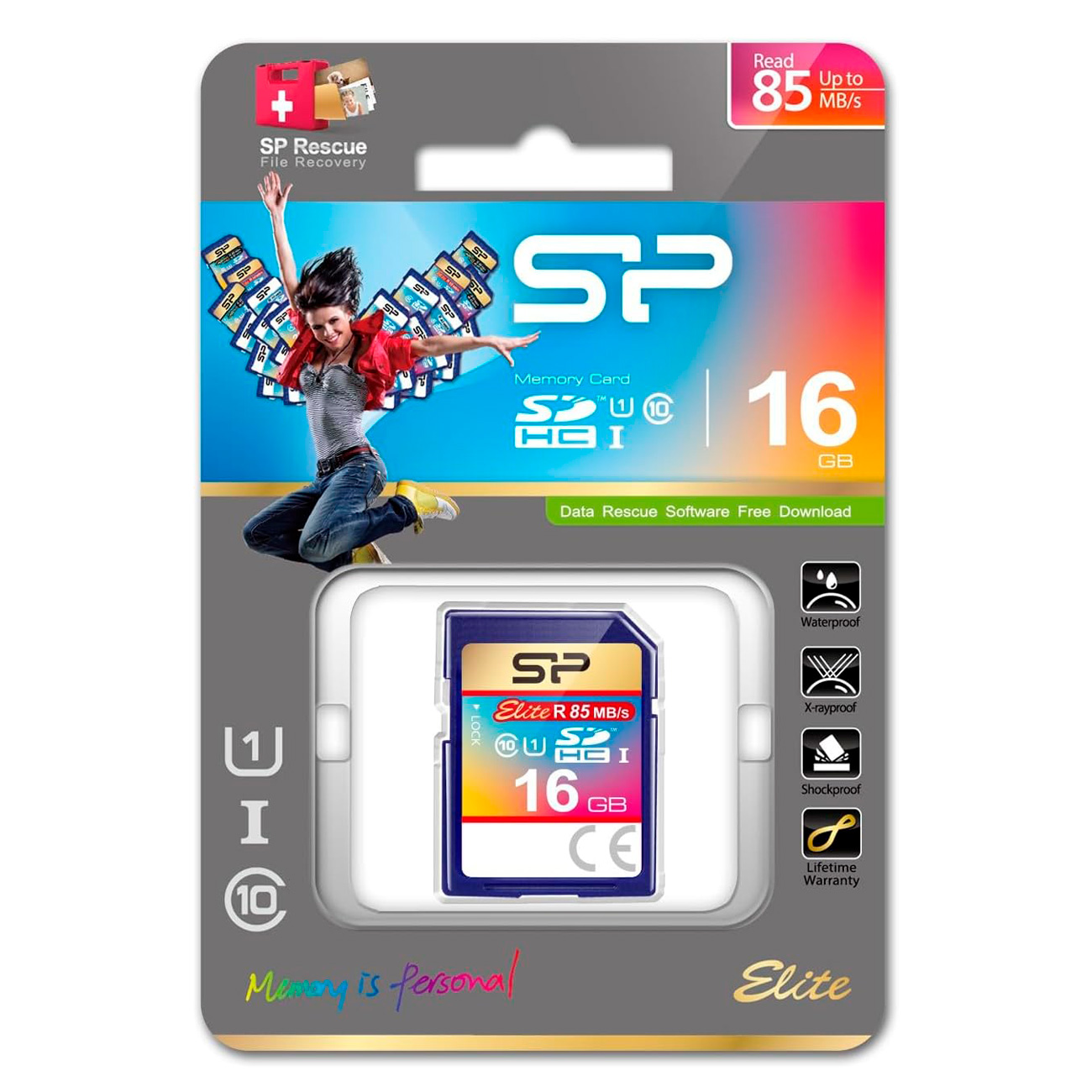 Карта памяти Silicon Power SDHC 16GB Elite UHS-I U1