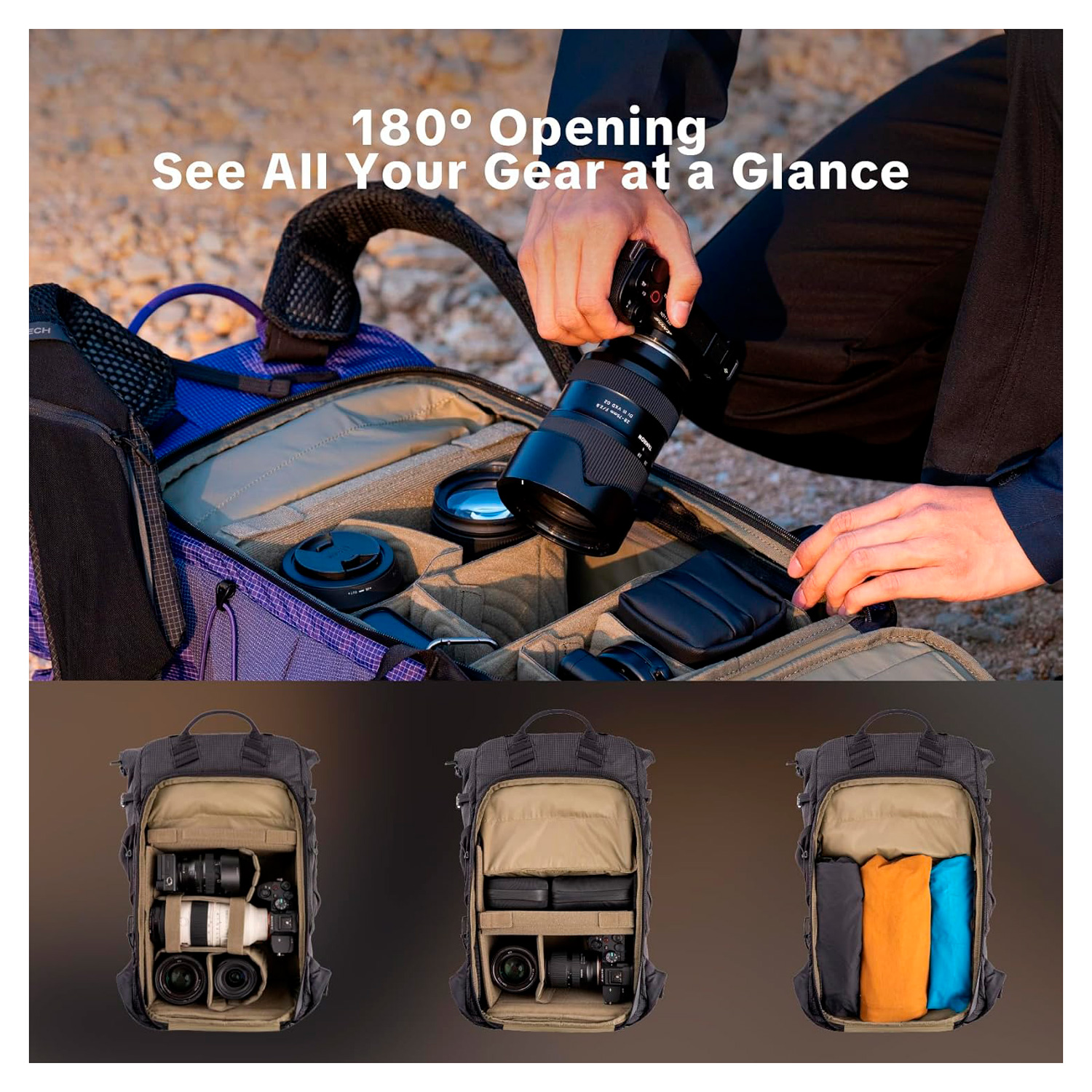 Рюкзак PGYTECH OnePro Ultralight Backpack 30L, цвет: Aurora Purple