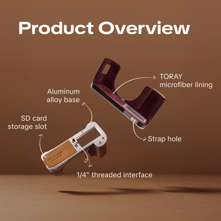 Чехол PGYTECH Leather Camera Case для Fujifilm X100VI, цвет: Clay Brown