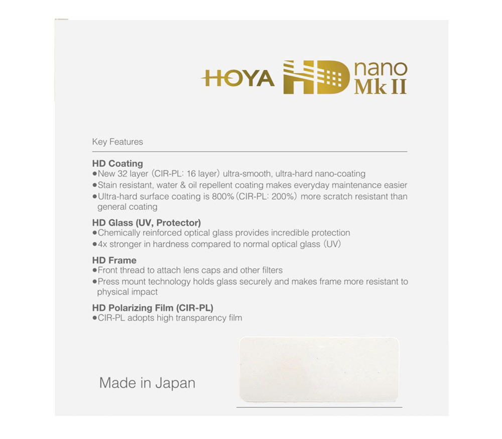 Светофильтр Hoya UV HD nano Mk II 62mm